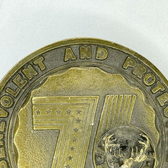 Adezy Vintage 1975 Benevolent Protective Order of Elks BPOE Belt Buckle - Picture 6 of 11